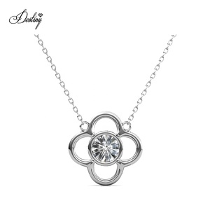 Nouveau GRA Moissanite Diamant Avec Certificat 925 Sterling Silver Lucky Four Leaf Clover Necklace Destiny Jewellery - Product Image 3