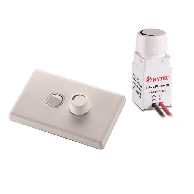 HYTEC Low Voltage Halogen Lamp 1-10V LED Dimmer-Manual Switch 500W Max Load PC Material 3-Year Warranty RCM SAA Certified