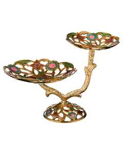 Wedding Dessert Table Decoration Casted Aluminum Metal Bird Standing Floral Branches Decorative 2 Tier <b>Cake</b> <b>Stand</b> - Product Image 6