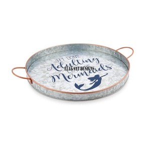 Plateau de service de mariage vintage personnalisable classique élégant plateau galvanisé plat de service en gros design classique taille personnalisée - Product Image 1