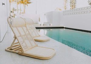 เก้าอี้พักผ่อนพับได้หวายสีขาวธรรมชาติสำหรับใช้งานกลางแจ้ง/รุ่น Rachel: +84896436456 - Product Image 4