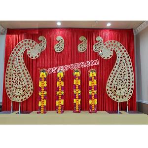 ฉากหลังงานแต่งงานสุดหรูทันสมัย แผงไฟเบอร์สีทองสำหรับตกแต่งงานแต่งงาน - Product Image 1