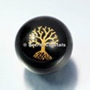 Black Unakite Gemstone <b>Tree</b> of Life Spheres Carved Engraved Feng Shui & Angel Style Home Decor | Low Price Supplier - Product Image 1