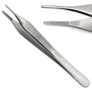 Pinces Adson 12 cm en acier métallique, forceps chirurgicaux manuels pour pansements, outils dentaires, fournitures médicales - Product Image 1
