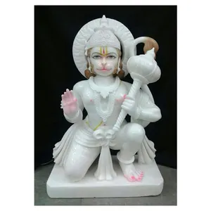 White Marble Hanuman Antique Statue