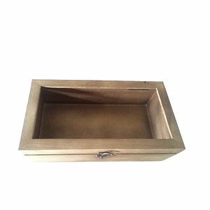 Scatola per Tè in Legno a 8 Scomparti con Coperchio in <span class=keywords><strong>Vetro</strong></span>, Contenitore Multiuso con Divisori Rimovibili, Custodia per Ricordi con Coperchio Trasparente e Chiusura - Product Image 2