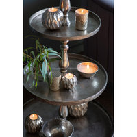 Soporte de pastel de plata de lujo, 4 niveles, plato de pastel y herramientas de servidor y decoración del hogar para boda, logotipo personalizado dorado