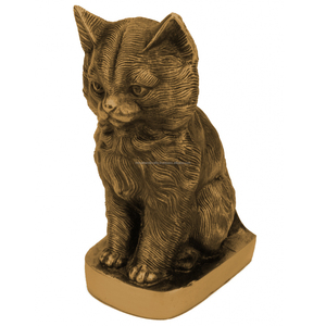 Urna de gato sentado único en bronce para cenizas de mascotas, urna de Mascota de gato sentado, es un ataúd de latón asequible, cremación de cenizas - Product Image 3