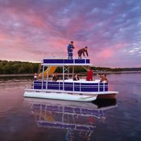 Bateau ponton à DOUBLE pont, de luxe, avec diapositives et pont de soleil, 2021