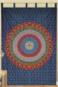 Cotton <b>Curtain</b> Ethnic Mandala Floral Beautiful Window <b>Door</b> Drape Valance Wall Hanging <b>Single</b> Panel By Indian Consigners - Product Image 3
