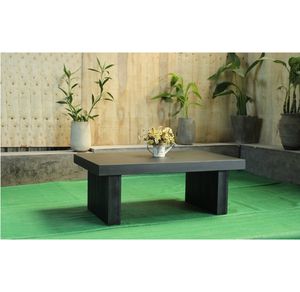Mesa de Centro Rectangular de Cemento, Terrazo y Concreto Blanco, Estilo Nórdico Moderno Italiano para Sala de Estar - Product Image 1