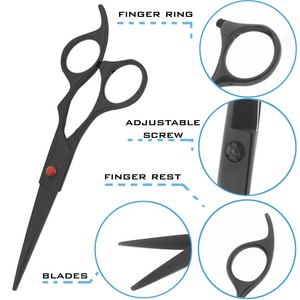 Instruments pour barbier et coiffeur professionnel, pour une coupe de cheveux, de couleur noire, en acier inoxydable, avec vis réglable, disponible en rouge - Product Image 2
