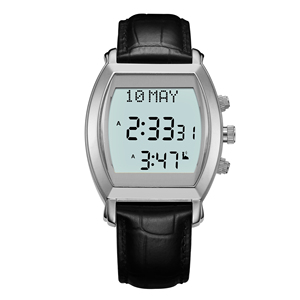 Azan-montre pour prière musulmane, en acier inoxydable, pour prière, qibla boussole, <span class=keywords><strong>kaaba</strong></span>, affichage lcd, étanche, vente en gros - Product Image 5