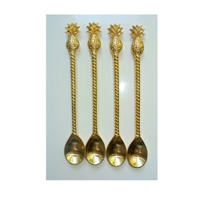 Cuillère en laiton antique en gros, cuillère à café en cristal, restaurants et articles de fête royaux, cuillère et taille personnalisée - Product Image 1
