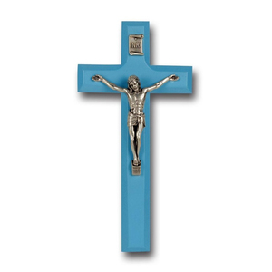Croix d'église bleue, mur suspendu, fournitures d'église, cuivworld inde - Product Image 1