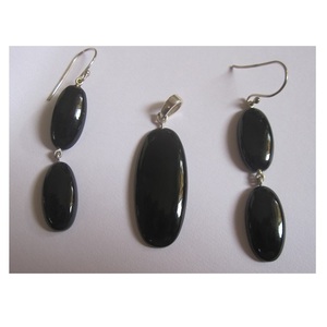 Conjunto de colgante de ónix de Ley 925 bonito a la moda, joyería fina de rodio de diamante para fiestas, bodas, compromisos, regalo de oro disponible - Product Image 1