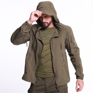 Chaqueta de pesca Softshell de camuflaje táctico personalizada para hombre, abrigo impermeable de combate para senderismo de invierno con decoración de patrón - Product Image 1