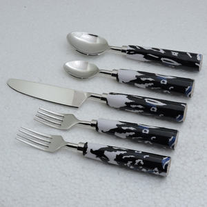 Juego de cubiertos de cocina de nuevo diseño con mango de resina azul y acero inoxidable, superventas - Product Image 3