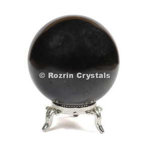 Esfera de piedra de turmalina negra pulida, roca natural, compra en línea, bola de cristal - Product Image 1