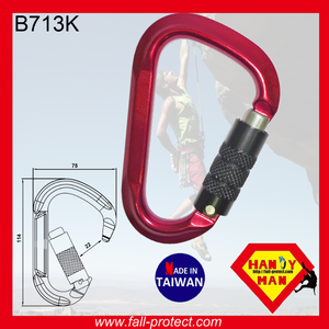 HMS Type Triple Lock Aluminum Carabiner For Wild Sports - Product Image 3
