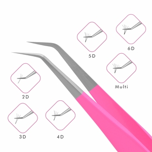 Tip Satin and Pink Color Private Label Eyelash Tweezers, Eyelash Extension Tweezer with private label by PH Lash Tools - Product Image 4