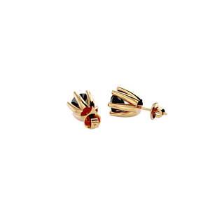 Boucles d'oreilles solitaires de luxe en diamant noir 1,00 TCW, or 14 carats |   Bijoux fins pour femmes, coupe ronde élégante, cadeau pour les occasions spéciales - Product Image 2