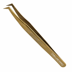 Pinzas de extensión de pestañas profesionales, pinzas doradas de todos los estilos con punta recubierta de diamantes, Etiqueta Privada - Product Image 2