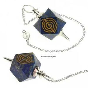 Vente en gros de pendules pentagrammes en quartz rose et aventurine verte de meilleure qualité pendules de guérison pour radiesthésie en cristal et pierres précieuses - Product Image 4