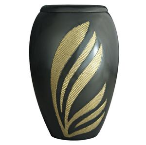 Urna de Metal antigua grabada para cenizas, urna de cremación para adultos de estilo americano/Europeo, oro y negro, venta al por mayor - Product Image 1