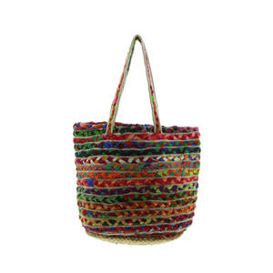 Collection tendance, qualité supérieure, sacs en jute tissés à la main multicolores attrayants avec poignée - Product Image 1