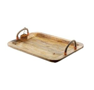 Bandeja para servir té de madera de diseño clásico con asas acrílicas Bandeja para servir alimentos en forma de rectángulo de tamaño personalizado - Product Image 6