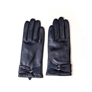 Gants en cuir doublés thermiquement, à motif rayé, confortables, compatibles écran tactile, avec fonction de détection d'aiguille, pour usage quotidien - Product Image 1