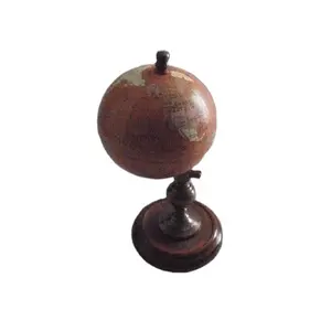 World Map Globe On Metal Stand In Patina Finish Table Decor World Globe Home office Decoration Office table Decor