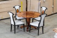 Silla Lateral Austin de Madera de Caoba, Silla de Descanso de Madera Maciza, Diseño Clásico Moderno, Muebles para Sala de Estar, Hogar y Hotel