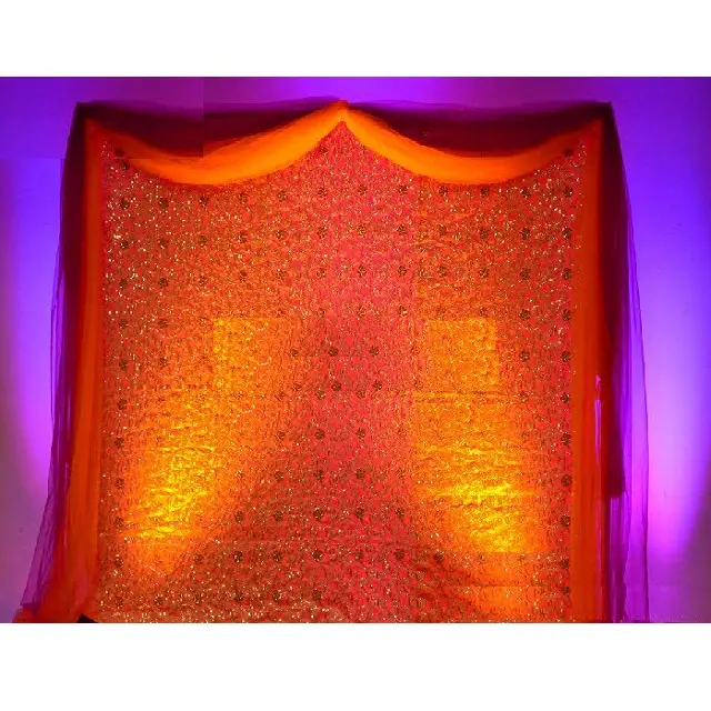Muslim Nikah Ceremony Stage Decor Backdrops Indian Wedding Embroidered Backdrops Hindu Wedding Embroidered Stage Backdrop Drape