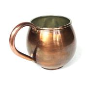Tasse à café ou à thé en cuivre turc faite à la main, écologique, classique, aspect antique, couleur cuivre, 600 ml, avec poignée, design traditionnel authentique