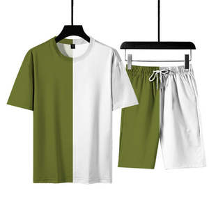 Pullover High Quality <b>Summer</b> T-<b>Shirt</b> Shorts Set <b>Men</b> Tracksuits With Pocket Sweatsuit Jogging Cotton Custom - Product Image 4