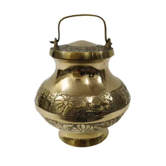 Decorative Brass Ganga Jal Pot