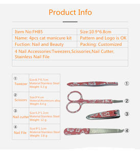 Set Manicure Professionale per Ragazze, 4 Pezzi, Gatto Nero, Accessori per Unghie in Acciaio Inossidabile per Cura Personale - Product Image 6