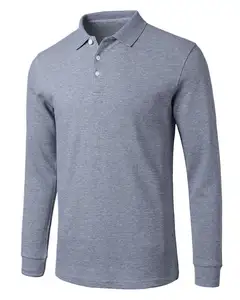 Breathable Long Sleeve Polo Mens Shirt Sports Golf T-Shirt Casual Team Work Tops polo t shirts men cotton