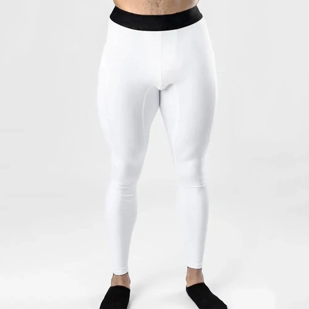 Men High Quality Custom Logo Premium Leggings Hot Selling Yoga Biker Jogger Pants Trendy Elastic Waistband Sports Gym Tights