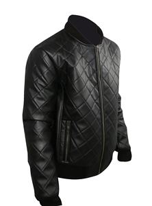 Autumn <b>Leather</b> Fashion <b>Jacket</b> with Stand Collar Quilted Design <b>Long</b> Length and Breathable Feature New and Dyed genuine <b>leather</b> - Product Image 3