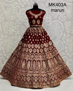 Mariage Vêtements De Mariée 9000 Velours Lehenga Choli Avec Belle Broderie Fleur Multi Fil Et Diamant Travail Prix De Gros - Product Image 2