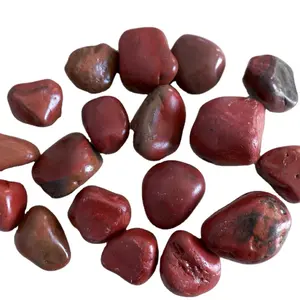 chemical epoxy resin coating polished red jasper stone pebbles high shine polished quality AAA grade blood red stone pebbles