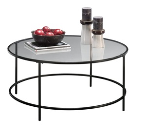 Modern Design Metal Coffee <b>Table</b> <b>Clear</b> Tempered Glass Top Multifunctional Powder Coated Frame Versatile Accent/Tea Center <b>Table</b> - Product Image 2