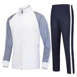 Erkekler Polyester eşofman Patchwork Zip Up naylon ceket ve pantolon Jogger spor setleri özel yapım eşofman Unisex Oem naylon eşofman