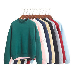 เสื้อสเวตเตอร์คอกลมของผู้ชาย,เสื้อฮู้ดคอกลมสีพื้นพิมพ์ลายโลโก้ได้ตามต้องการ - Product Image 1