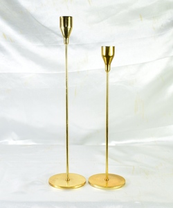 Brass <b>Candle</b> Stand Gold Pelted Set of 2 Round Shape Polished Eco-Friendly Home Decoration Easter - Product Image 1