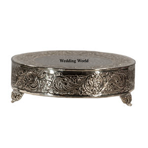 Soporte de pastel de metal niquelado Soporte de pastel de diseñador hecho a mano de calidad superior Soporte de pastel de lujo hecho a mano de calidad superior - Product Image 1