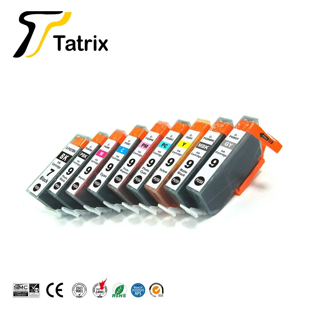 Tatrix PGI-7BK PGI7BK PGI-9 PGI9 Màu Tương Thích Mực Máy In Mực Cho Canon MX7600 IX7000 Pro9500